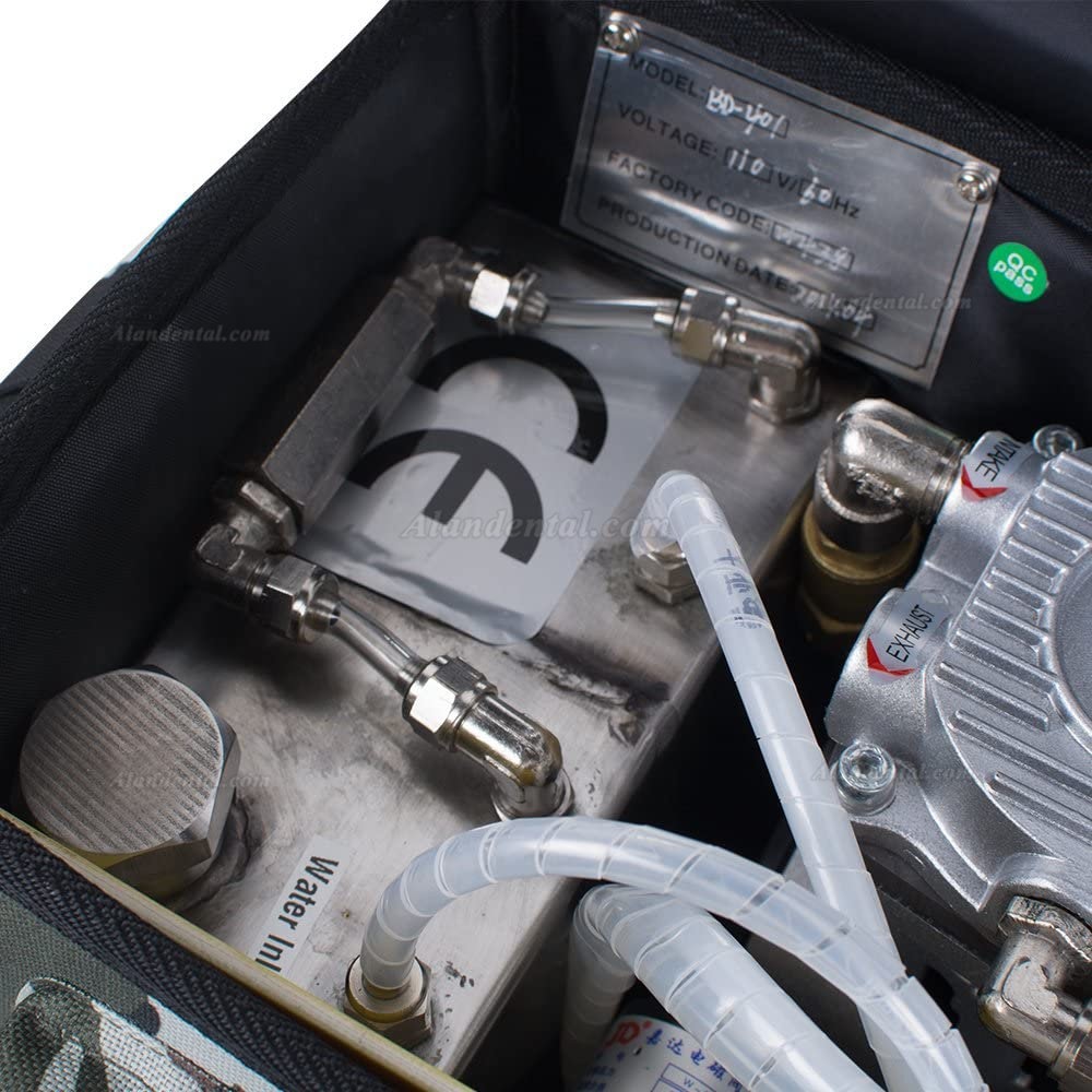 BEST 401 Portable Dental Unit Backpack with Compressor + 3 Way Syringe + Suction + Tube 4H