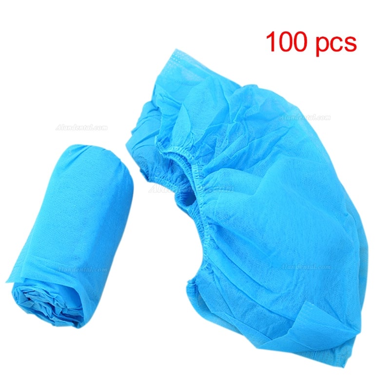 100Pcs Boot Shoes Covers Fabric Disposable Overshoes Medical Indoor Carpet Floor Blue Non-woven Fabric Shoe Cover