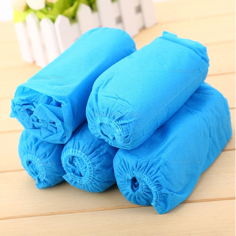 100Pcs Boot Shoes Covers Fabric Disposable Overshoes Medical Indoor Carpet Floor Blue Non-woven Fabric Shoe Cover