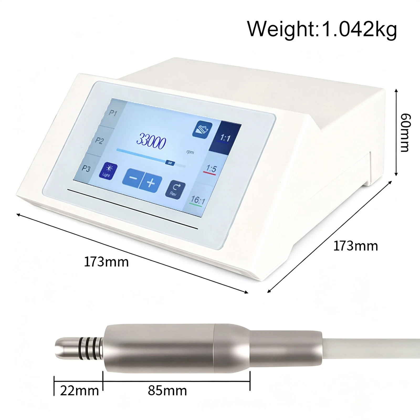 Brushless Motor for Dental Restorations (Touchscreen, 4-Hole, Adjustable Speed)