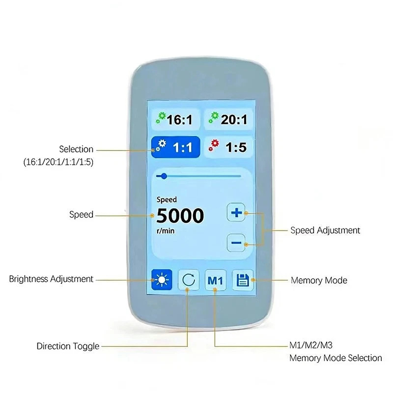 Dental Built-in LED Electric Motor Touch Screen Brushless Micromotor