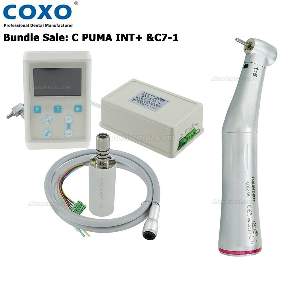 YUSENDENT COXO C-PUMA INT+ Built in Electric LED Micro Motor+ CX235C7-1 1:5 Fiber Optic Contra Angle Handpiece