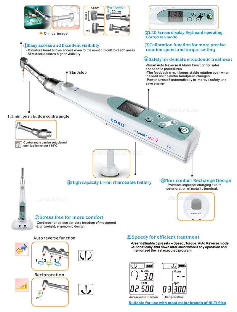 YUSENDENT C-Smart Mini2 Cordless Endodontic Micromotor Endo Mate Handpiece