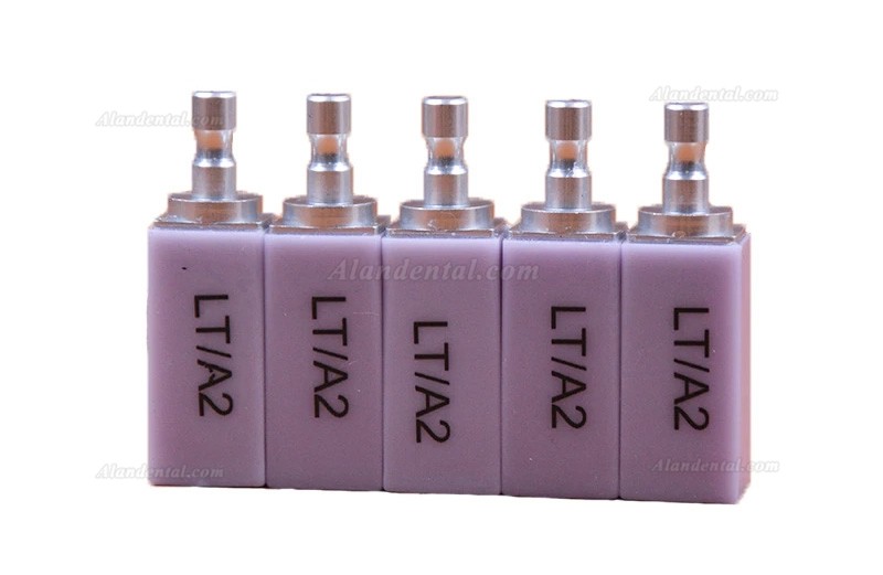 5Pcs C14 LT Cad/Cam Low Translucent Lithium Disilicate Glass Ceramic Block For Dental Veneer and Anterior Teeth Material