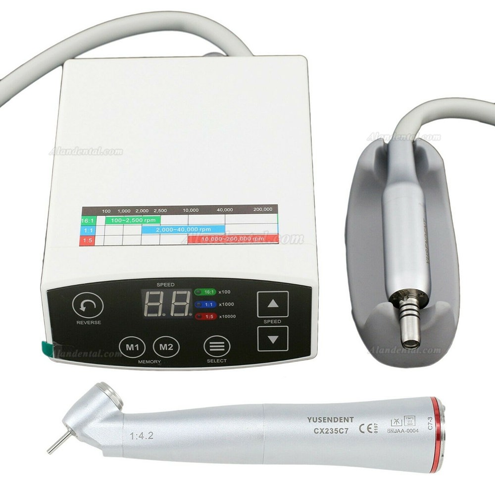 YUSENDENT COXO C-PUMA Dental Electric Micro Motor + CX235C7-3 Fiber Optic Contra Angle