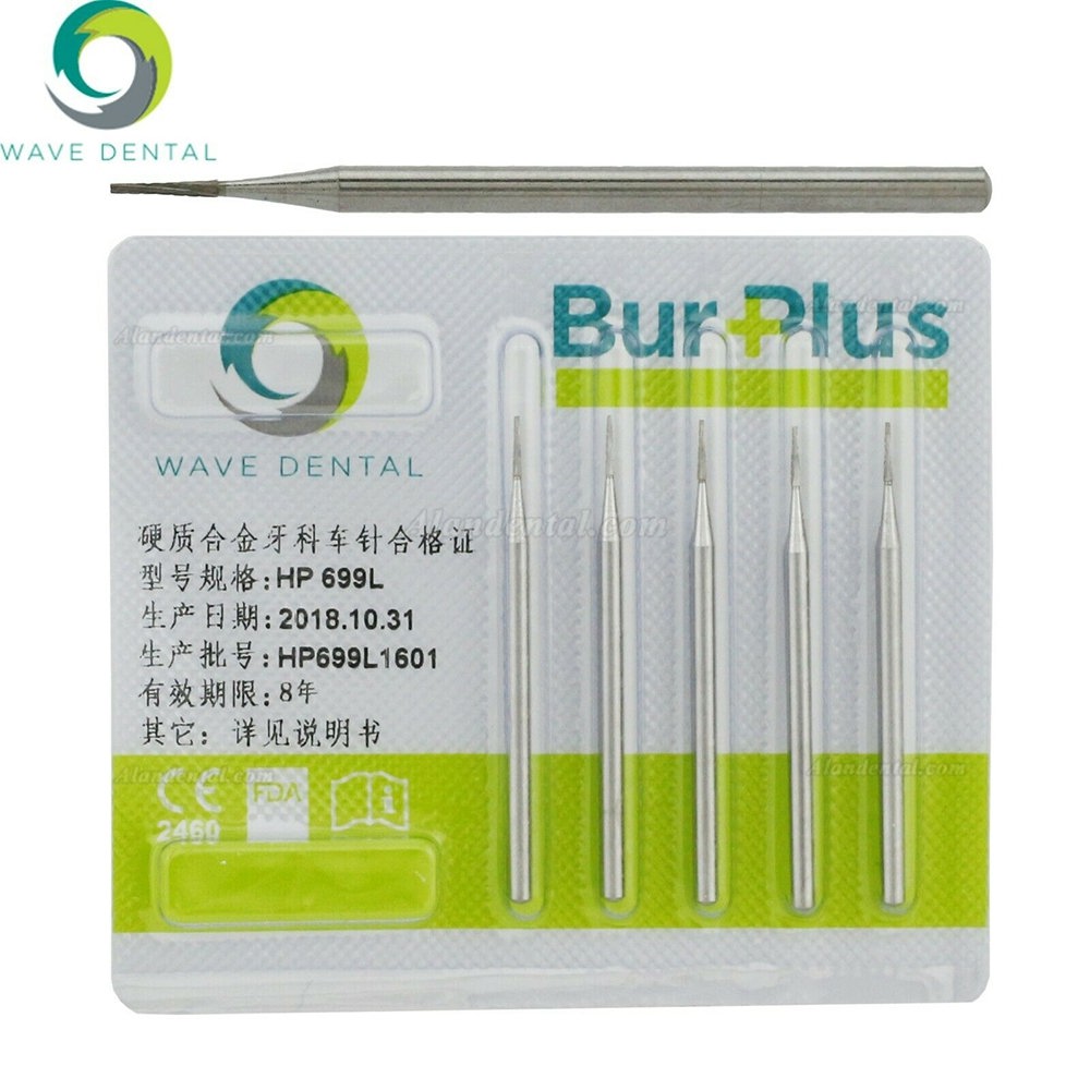 Dental 699L Carbide Taper Fissure Cross Cut Burs