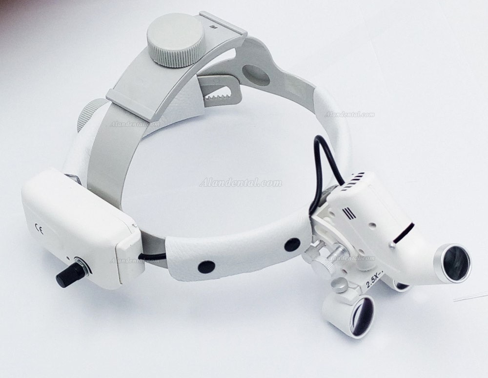 Dental Surgical Medical 2.5X420mm Headband Loupe with LED Headlight DY-106 White