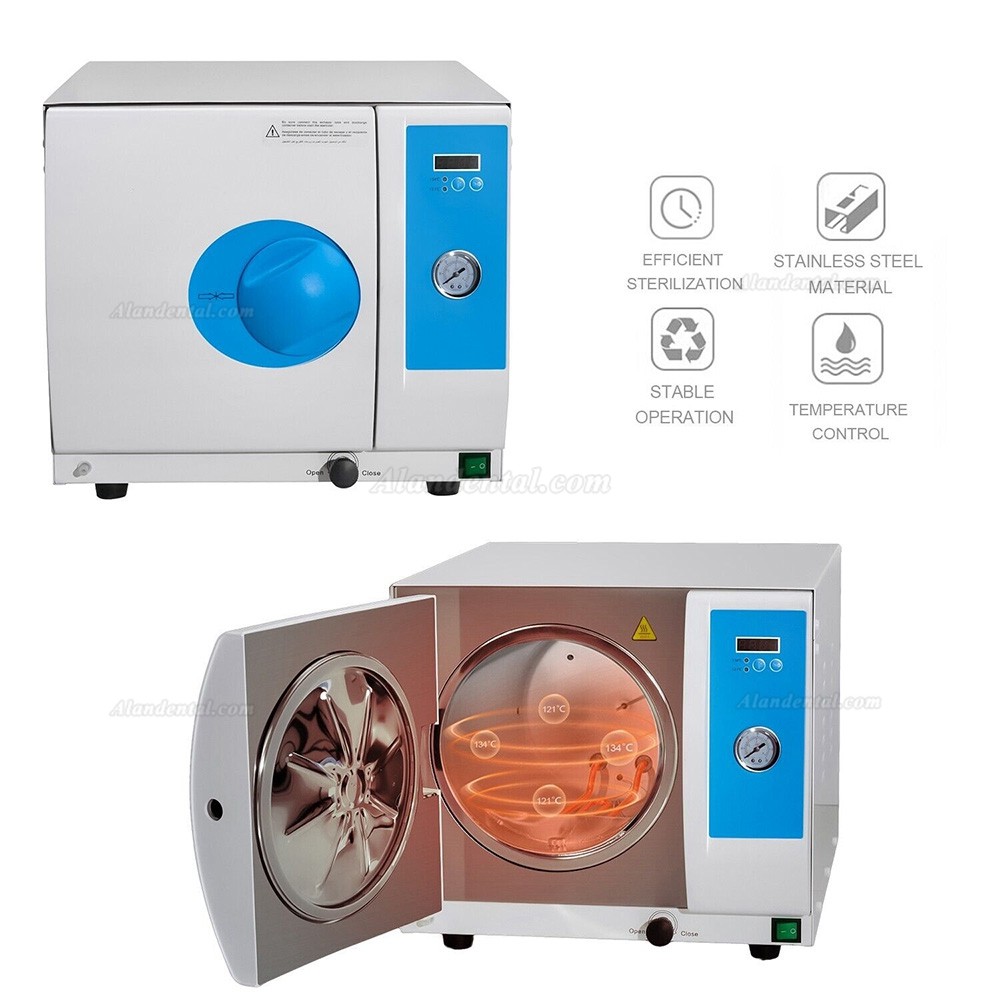 EustomA 18L Semi-Automatic Table Top Class N Autoclave High Pressure Temperature Steam Portable Autoclave Steam E118