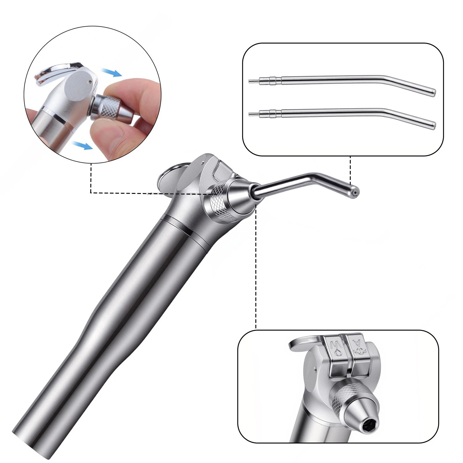 2 Pcs Dental 3-Way Air Syringe with Large Contact Area Button