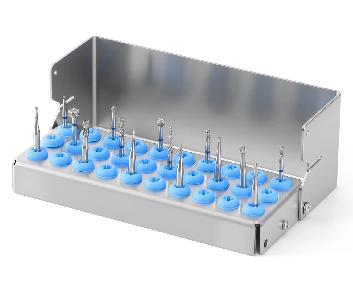 30 Holes Dental Bur Holder Disinfection Block Case Box / Stand