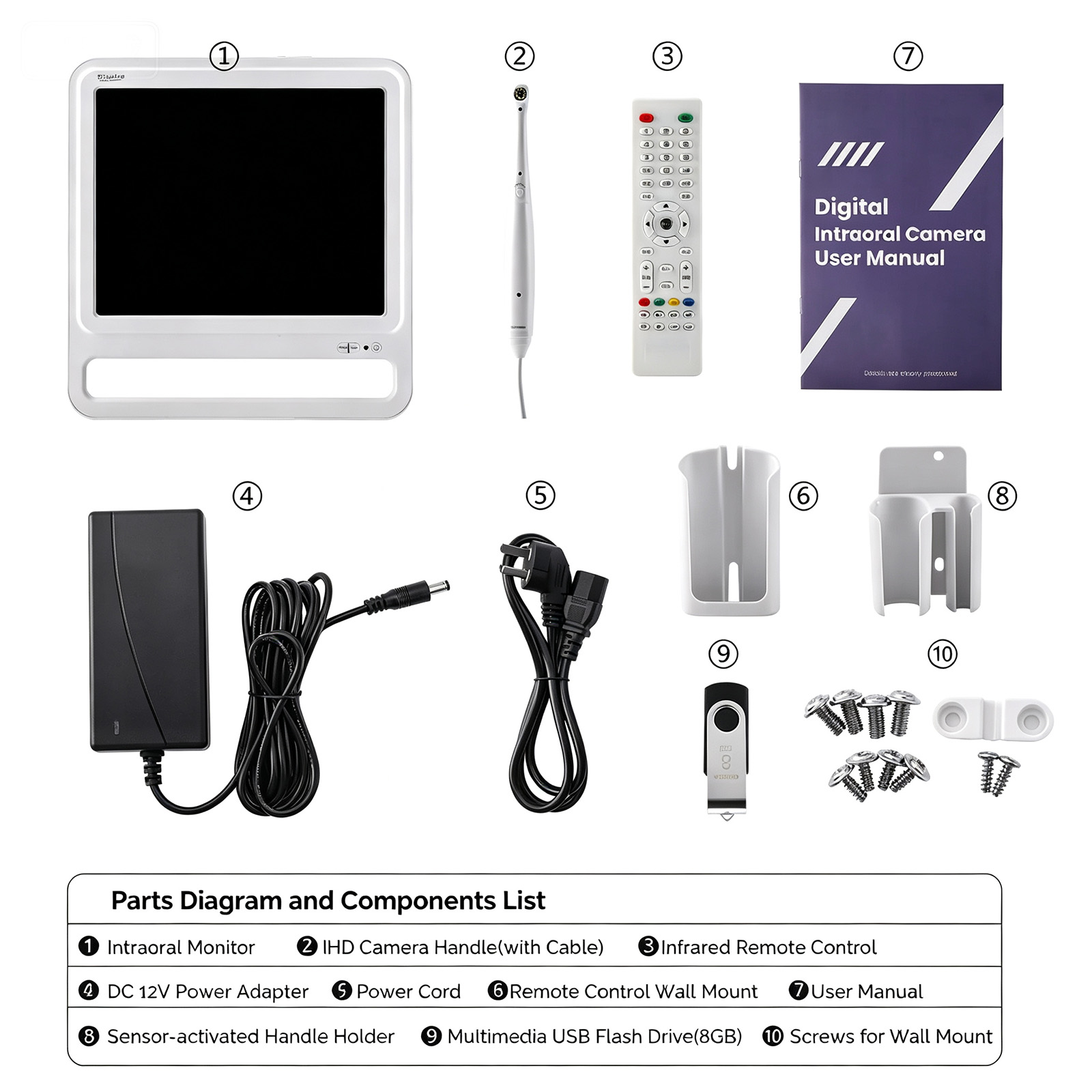 Dental Intraoral Camera With 17 Inch Monitor + Adjustable Stand