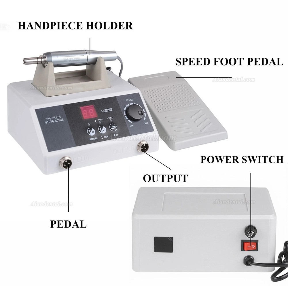 Dental Lab Polishing Grinder with 50KRPM E-Type Brushless Micromotor
