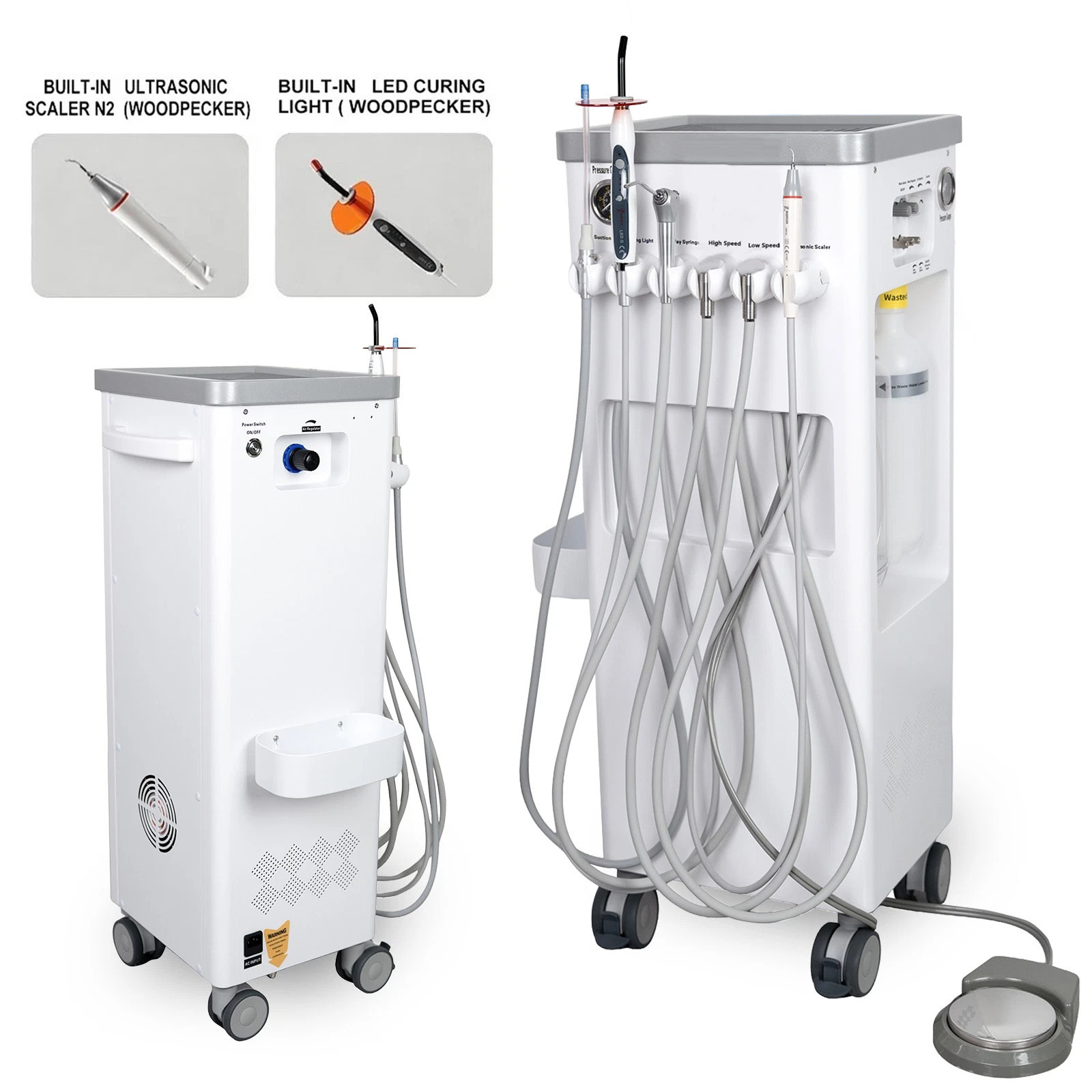 ANZHI AZ-202-2 Portable Dental Mobile Delivery Unit with Air Compressor + UItrasonic Scaler