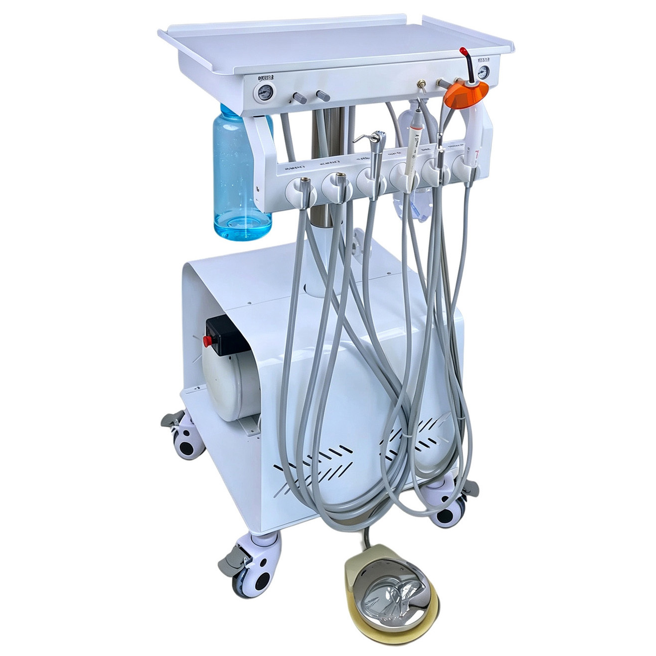 Dental Portable Delivery Unit System 4Holes with Air Compressor & Liftable Function