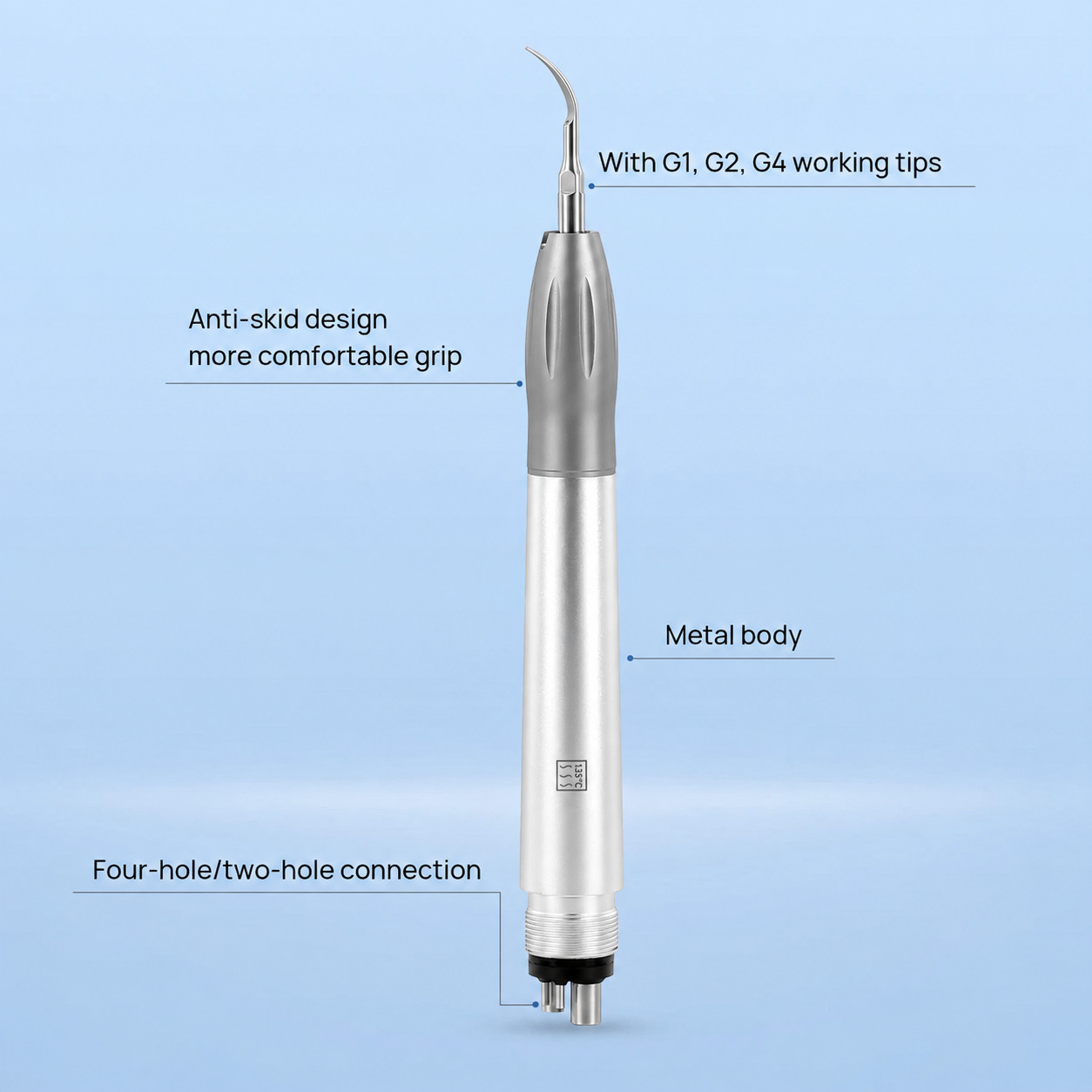 Dental Sonic Air Scaler Handpiece 2/4Holes With G1 G2 G4 Tips