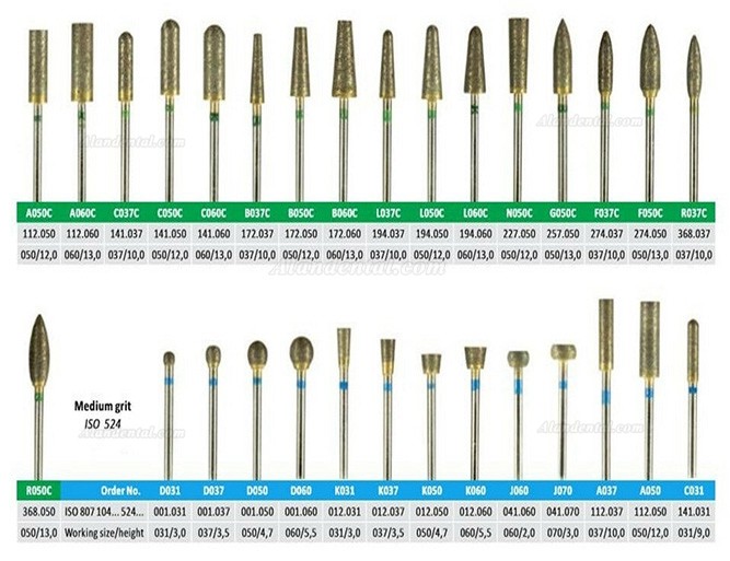 50 Pcs Sintered Diamond Burs Dental Lab Tool Sets