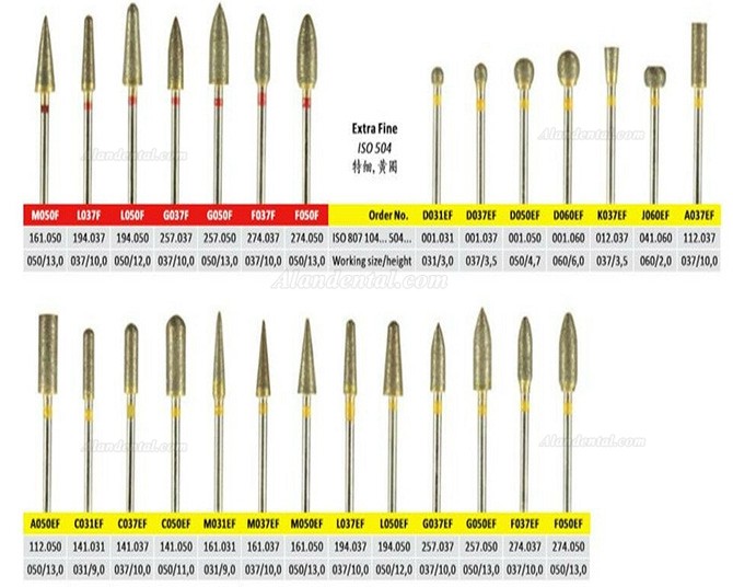 50 Pcs Sintered Diamond Burs Dental Lab Tool Sets