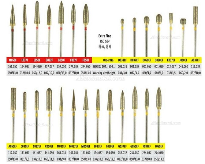 50 Pcs Sintered Diamond Burs Dental Lab Tool Sets