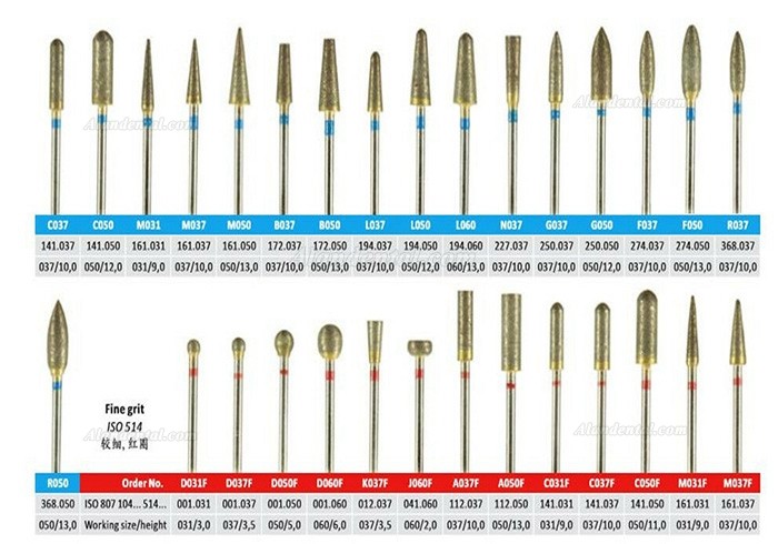 50 Pcs Sintered Diamond Burs Dental Lab Tool Sets