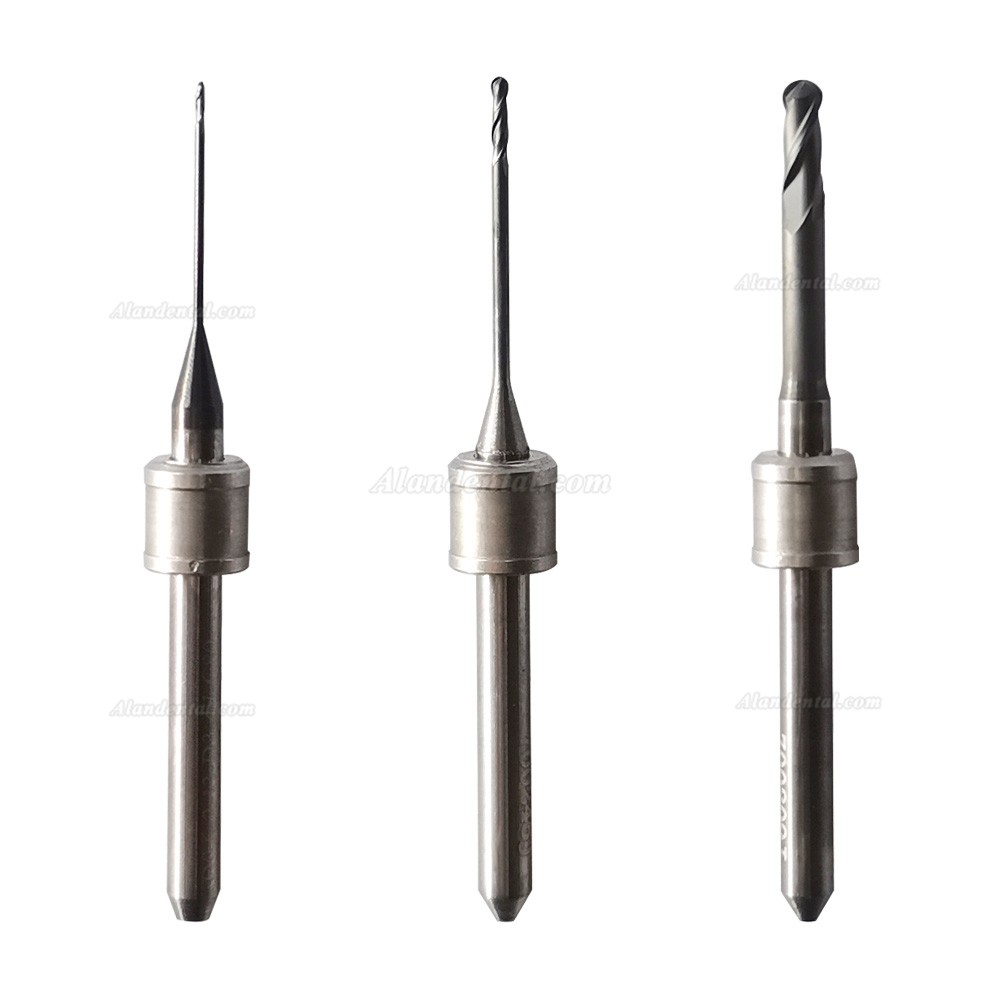 Dental 0.6mm/1.0mm/2.5mm Diamond Coated Milling Burs Fit Zirconia/PMMA Milling (Compatible with Amann Girrbach CAD/CAM)