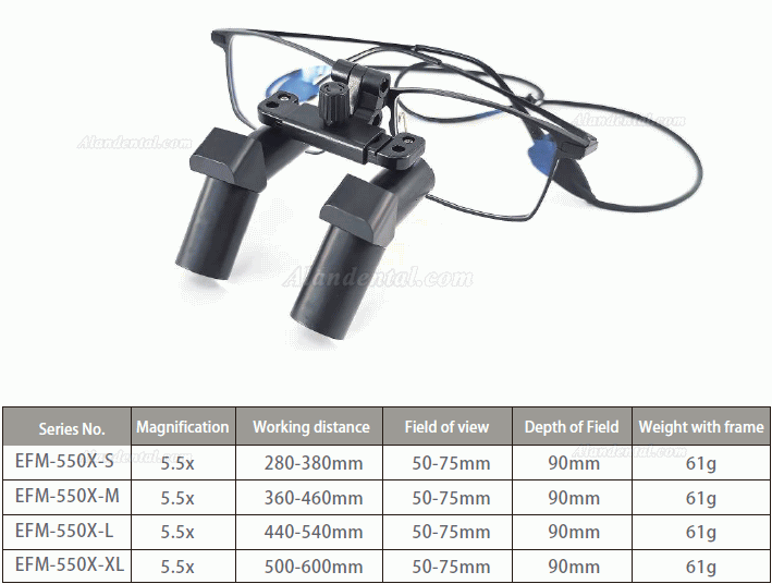 Micare EFM-350X 3.5X Dental Ergonomic Loupes Flip-up Type Medical Surgical Ergo Loupes