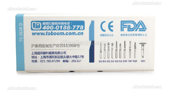 Toboom® FG0610D Kits for Preparation Anterior Teeth Ceramics/Zicronia Crown 10Pcs