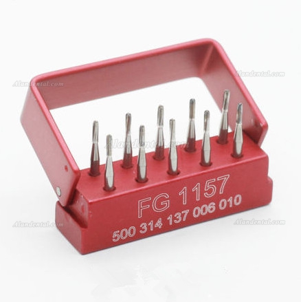 10Pcs FG1157 Dental Tungsten Carbide Steel Burs For High Speed Handpiece 