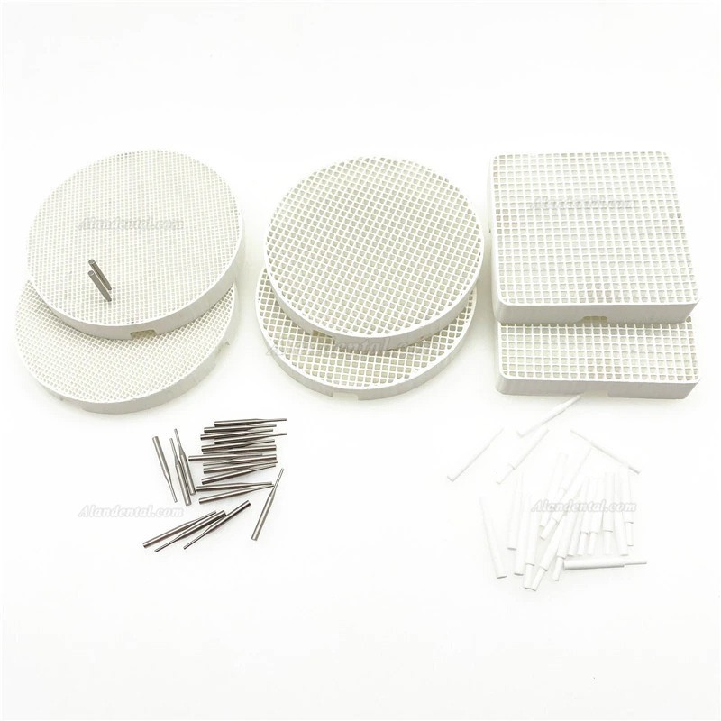 Dental Lab Square/ Round Honeycomb Firing Trays with Metal Pins Pan Rack Circle Plate Holding PFMs for Sintering