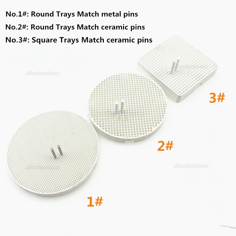 Dental Lab Square/ Round Honeycomb Firing Trays with Metal Pins Pan Rack Circle Plate Holding PFMs for Sintering