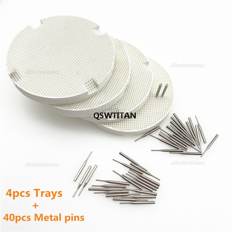 Dental Lab Square/ Round Honeycomb Firing Trays with Metal Pins Pan Rack Circle Plate Holding PFMs for Sintering