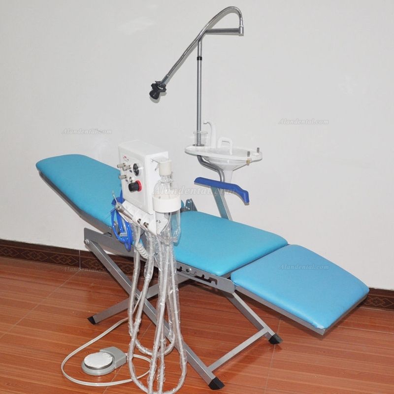 Dental Portable Chair+LED Light Lamp+Triplex Syringe+Suction+Turbine Unit