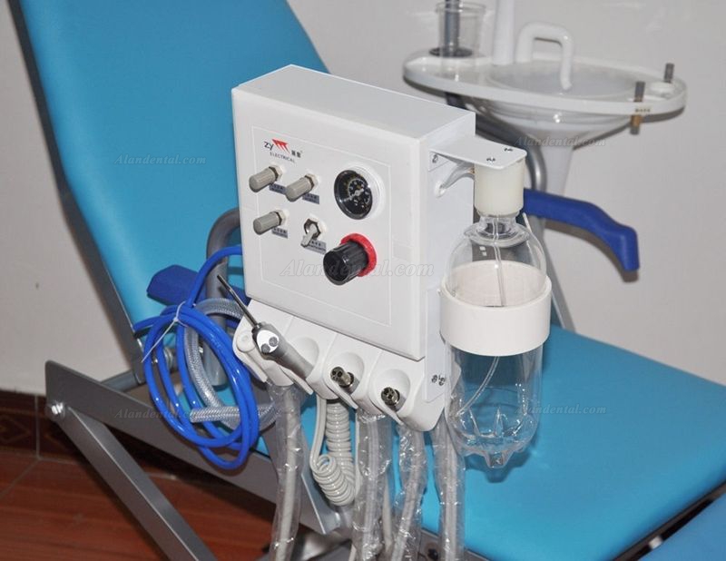 Dental Portable Chair+LED Light Lamp+Triplex Syringe+Suction+Turbine Unit