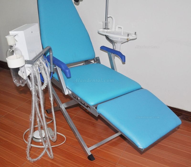 Dental Portable Chair+LED Light Lamp+Triplex Syringe+Suction+Turbine Unit