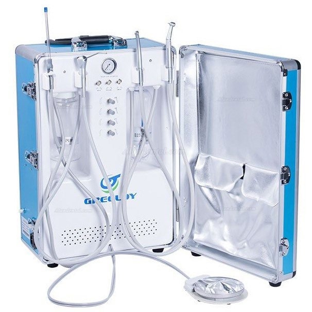 Greeloy GU-P204S Portable Dental Unit (Compressor+ Suction+ Triplex Syringe+ HP Tube)