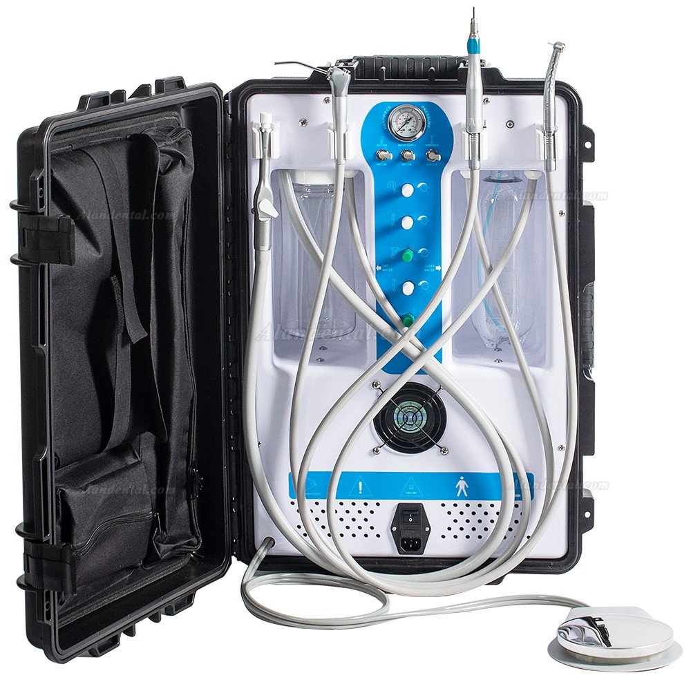 Greeloy GU-P204S Portable Dental Unit (Compressor+ Suction+ Triplex Syringe+ HP Tube)