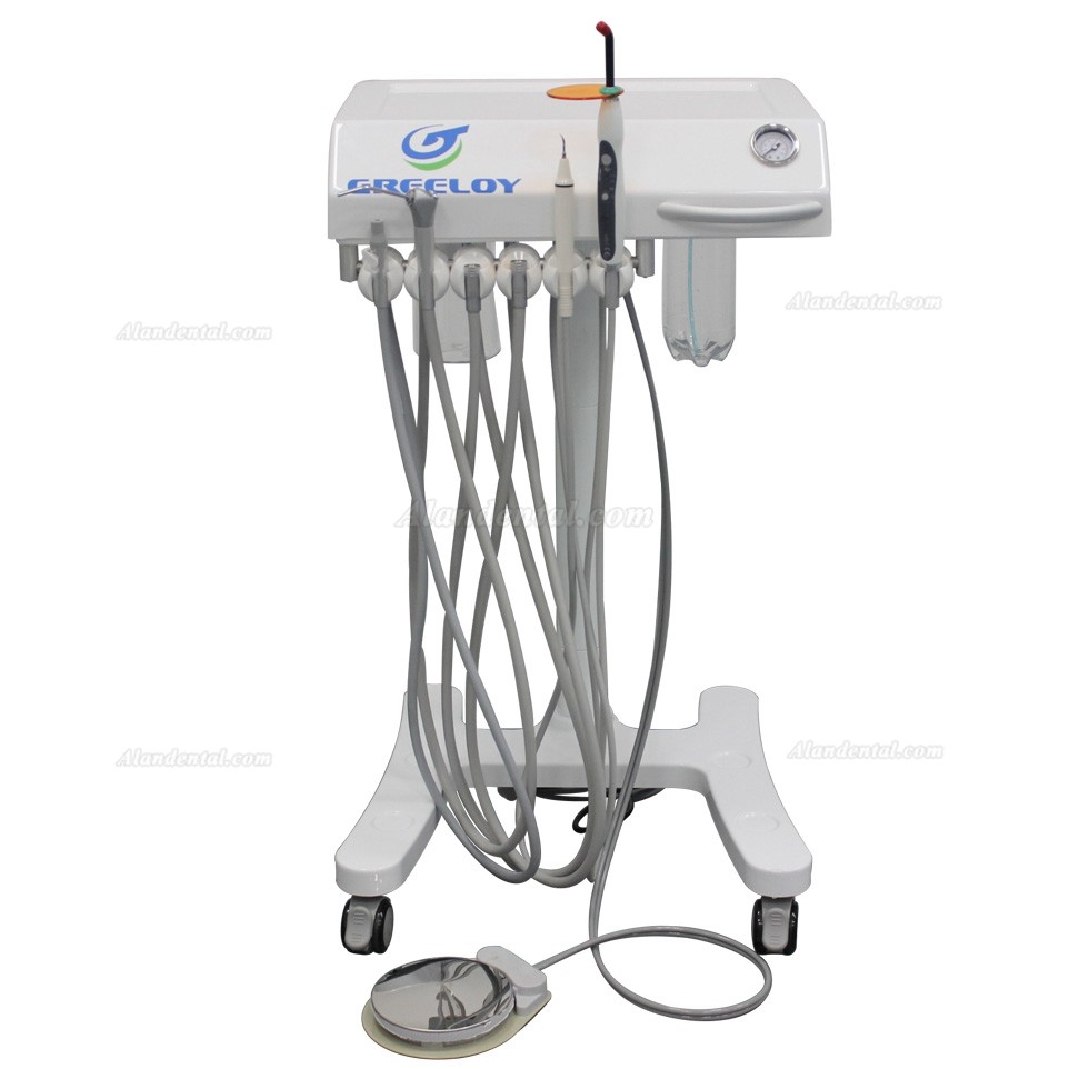 GREELOY®P302(LED) Portable Dental Delivery System Cart Unit + Curing Light + Scaler + Fiber Optic