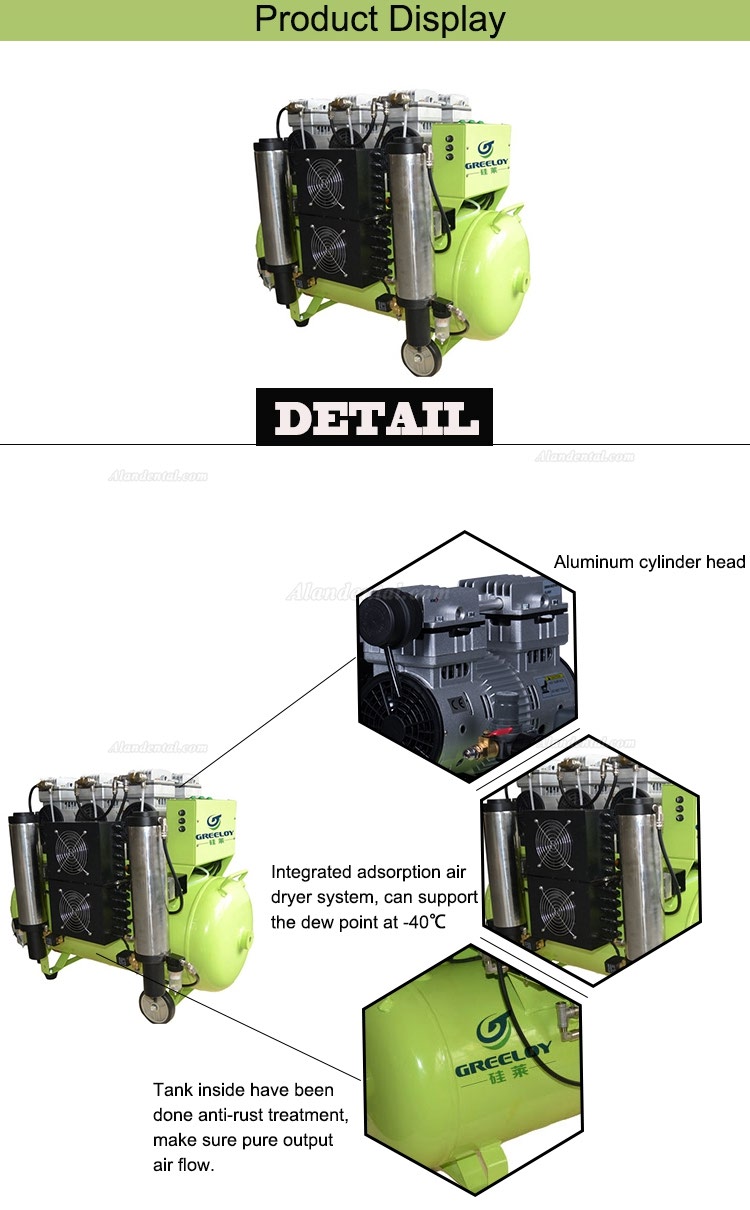 Greeloy® GA-83Y Dental Oilless Air Compressor with Drier