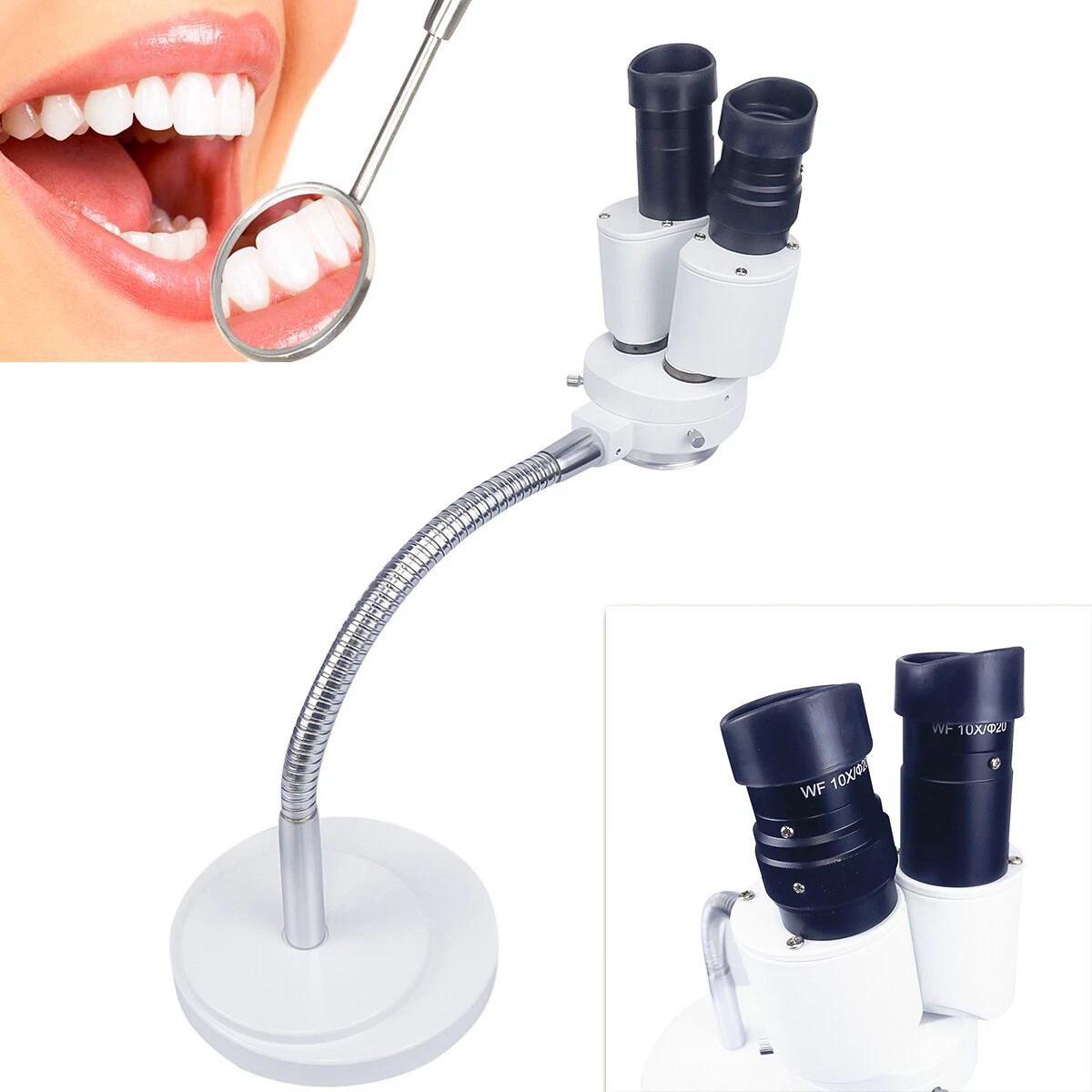 HAYEAR 10X Magnification Dental Lab Binocular Microscope without LED Lampe