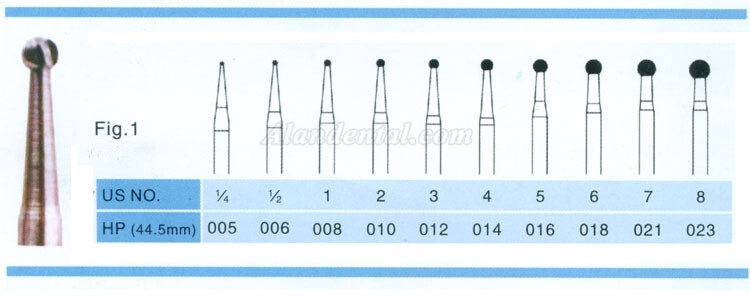 100PCS HP 2.35mm Carbide Burs for Low Speed Handpiece