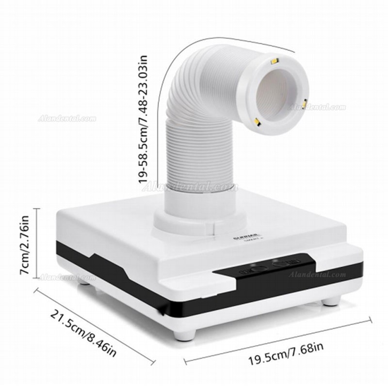 60W Powerful Portable Dental Lab Desktop Vacuum Cleaner Dust Collector with LED Light