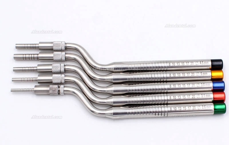 5 Pcs/Set Dental Implant Osteotome Instruments Sinus Lift Curved and Straight