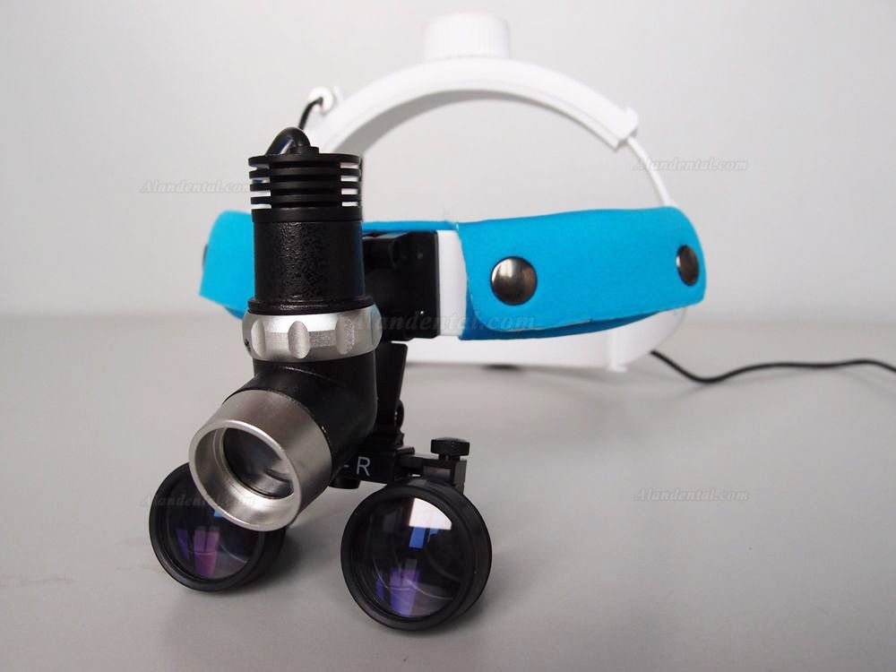 Dental 3W LED Headlight Lamp JD2000+3.0X Binocular Loupe Magnifier Glasses 420mm
