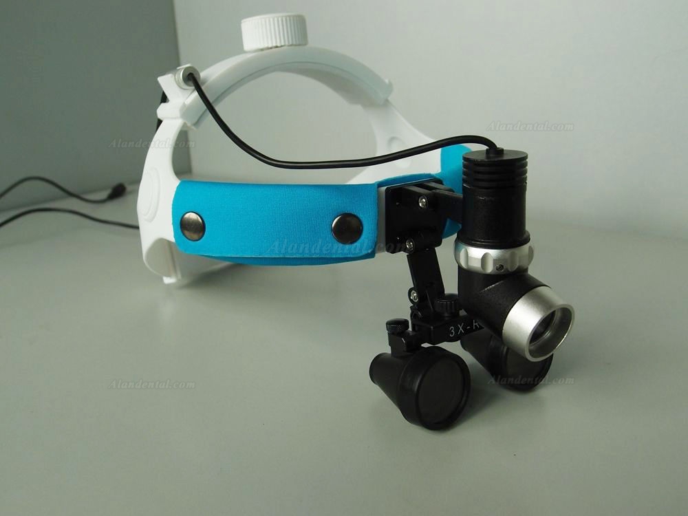 Dental 3W LED Headlight Lamp JD2000+3.0X Binocular Loupe Magnifier Glasses 420mm