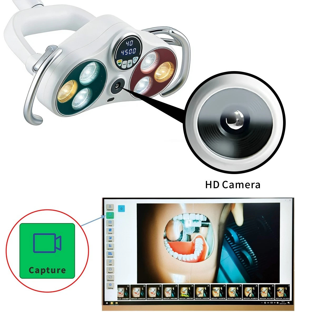KY KY-P183 Dental LED Operating  Light 26mm with Wireless Camera
