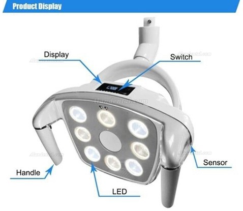 Dental LED Implant Lamp Ceiling Mounted Dental Operating Light 8 Led With Sensor