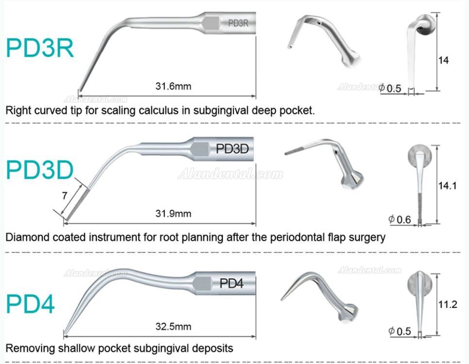 10Pcs Refine® Ultrasonic Scaler Tips P10 P11 P12 P14L P18 P20 P20L P20R P21 22 LR Compatible Woodpecker EMS