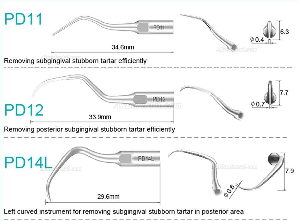 10Pcs Refine® Ultrasonic Scaler Tips P10 P11 P12 P14L P18 P20 P20L P20R P21 22 LR Compatible Woodpecker EMS