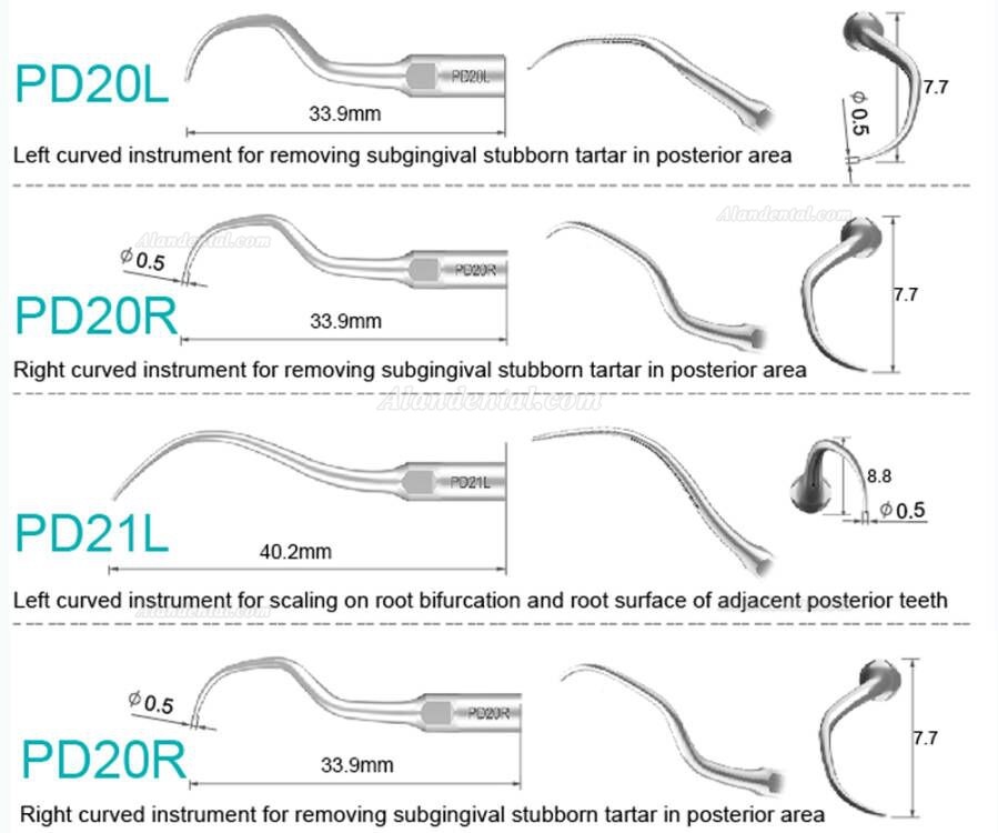 10Pcs Refine® Ultrasonic Scaler Tips P10 P11 P12 P14L P18 P20 P20L P20R P21 22 LR Compatible Woodpecker EMS