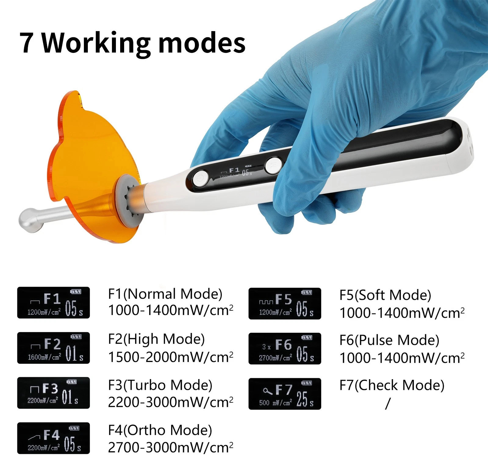 PULIHUA PLH-320 Dental Curing Light Lamp 3000 mW/cm2 with 7 work modes