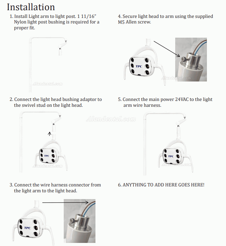 TPC L570-LED LED Dental Surgical Lamp Shadowless Light Operation Lamp with Motion Sensor (Ceiling Mounted)